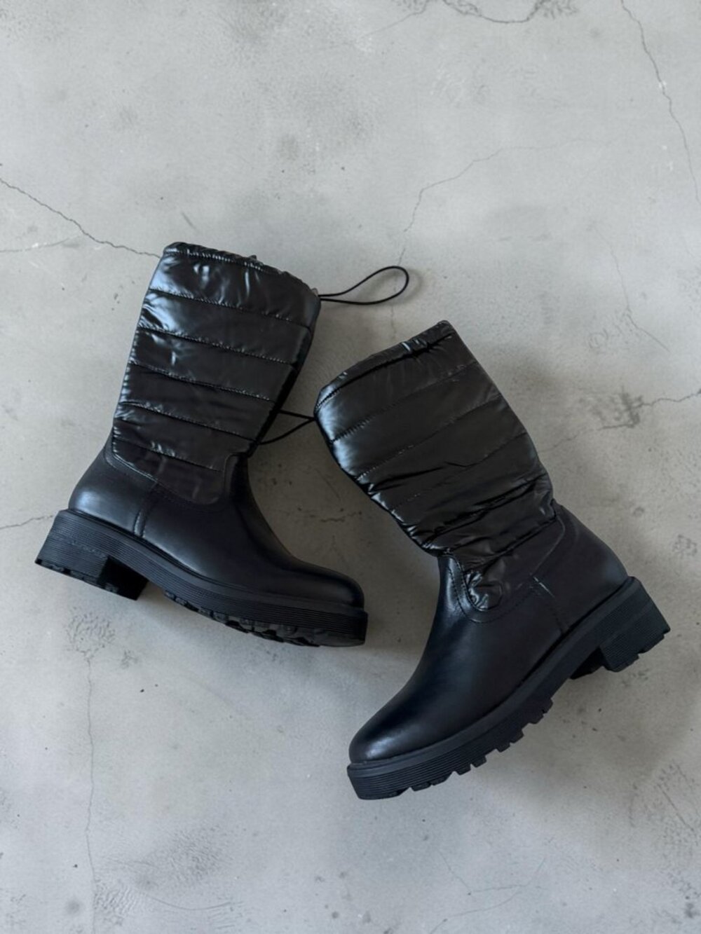 BLACK Insulated Winter Rain Boots Size 37 / US 7 NEW NWOB